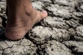 Foot dry ground Royalty Free Stock Photo