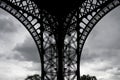 Foot of the eiffel tower ongrey cloud
