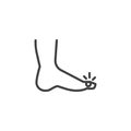 Foot finger pain line icon