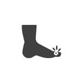 Foot finger pain vector icon
