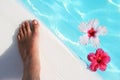 Foot and Flowers Royalty Free Stock Photo