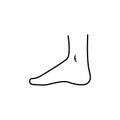 Foot, foot standing icon. Body part element. Premium quality graphic design. Signs, outline symbols collection, simple thin line i