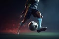 ball goal football soccer stadium kick game competition sport foot. Generative AI.