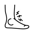 foot gout pain symptom line icon vector illustration