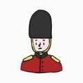 Foot guard, British army illustration