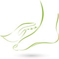 Foot and hand, massage and foot care logo