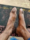 The foot of a hard workers Royalty Free Stock Photo