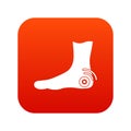 Foot heel icon digital red