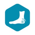 Foot heel icon, simple style