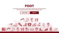 Foot Human Body Part Landing Header Vector