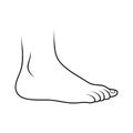 Foot icon outline design isolated on white background