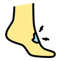 Foot injury icon vector flat