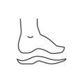 Foot and insole line icon Royalty Free Stock Photo