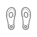 Foot insoles shoes icon. Simple line outline vector orthopedics icons for ui and ux website or mobile application Royalty Free Stock Photo