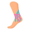 Foot kinesio tape icon cartoon vector. Muscle tape