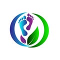 Foot logo with leaf