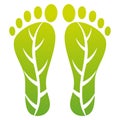 Foot leaf print Royalty Free Stock Photo