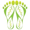 Foot leaf print Royalty Free Stock Photo