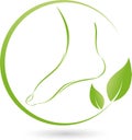 Foot and Leaves, Plant, Physiotherapy and Foot Care Logo