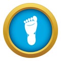 Foot left leg icon blue vector isolated