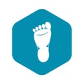 Foot left leg icon, simple style
