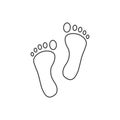 Foot, leg, print icon. Vector illustration, flat design Royalty Free Stock Photo