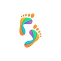 Foot logo design vector abstract colorful sign