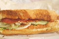 Foot long subway sandwich ready to be eaten Royalty Free Stock Photo