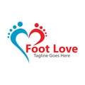 foot love logo vector icon illustration