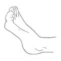 The foot male bottom out. vector illustration