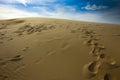 Foot marks on sand dunes of Silver Lake Royalty Free Stock Photo