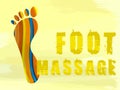 Foot massage concept. Foot massage logo in watercolor . Print of foots logo. Reflexology concept