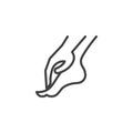 Foot massage line icon