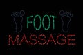 Foot Massage Neon Light Sign Royalty Free Stock Photo
