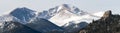 13,916 Foot Mount Meeker and 14,259 Foot Longs Peak, Colorado. Royalty Free Stock Photo