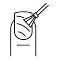 Foot nail polish icon, outline style