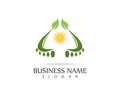 Foot nature leaf logo design illustration Royalty Free Stock Photo