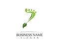 Foot nature leaf logo design illustration Royalty Free Stock Photo