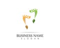 Foot nature leaf logo design illustration Royalty Free Stock Photo