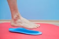 Foot on orthopedic insoles medical foot correction Royalty Free Stock Photo