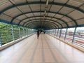 The foot over the bridge connecting the metro station to KSR railway platform in Bangalore