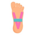 Foot pain kinesio icon cartoon vector. Tape sport