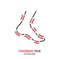 Foot pain type sign. Editable vector illustration Royalty Free Stock Photo
