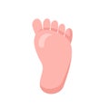 Foot palm icon vector, flat design style illustration, human body icon