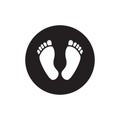 Foot palm logo design template vector, two foot print icon
