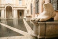 Foot and parts of sculpture Colossus of Emperor Constantine in R Royalty Free Stock Photo