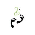 Foot Perspiration Icon, Smelly Feet Symbol, Sweaty Legs, Smell Human Bare Foot Prints, Vector Illustration