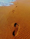 foot print on beach sand sunset evening colombo dehiwala dehivala