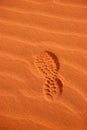 Foot print in the Desert Royalty Free Stock Photo