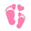 Foot print icon. Bare foot print Black on white feet icon vector , stock vector illustration flat design Royalty Free Stock Photo